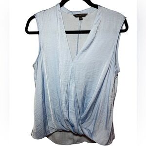 Banana Republic Light Blue Twist-Front Sleeveless V-Neck Camisole